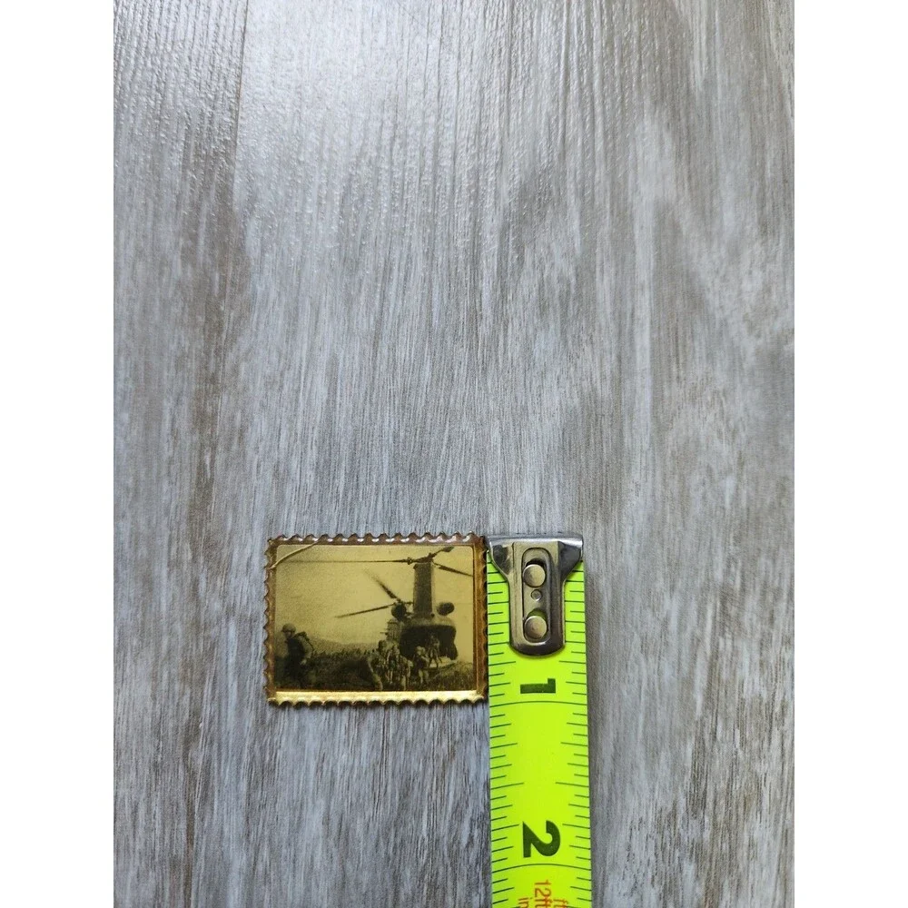 Vintage Vietnam War Helicopter Troops Departing Metal Stamp 1.5